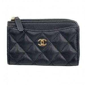 CHANEL Black Caviar Leather Wallet